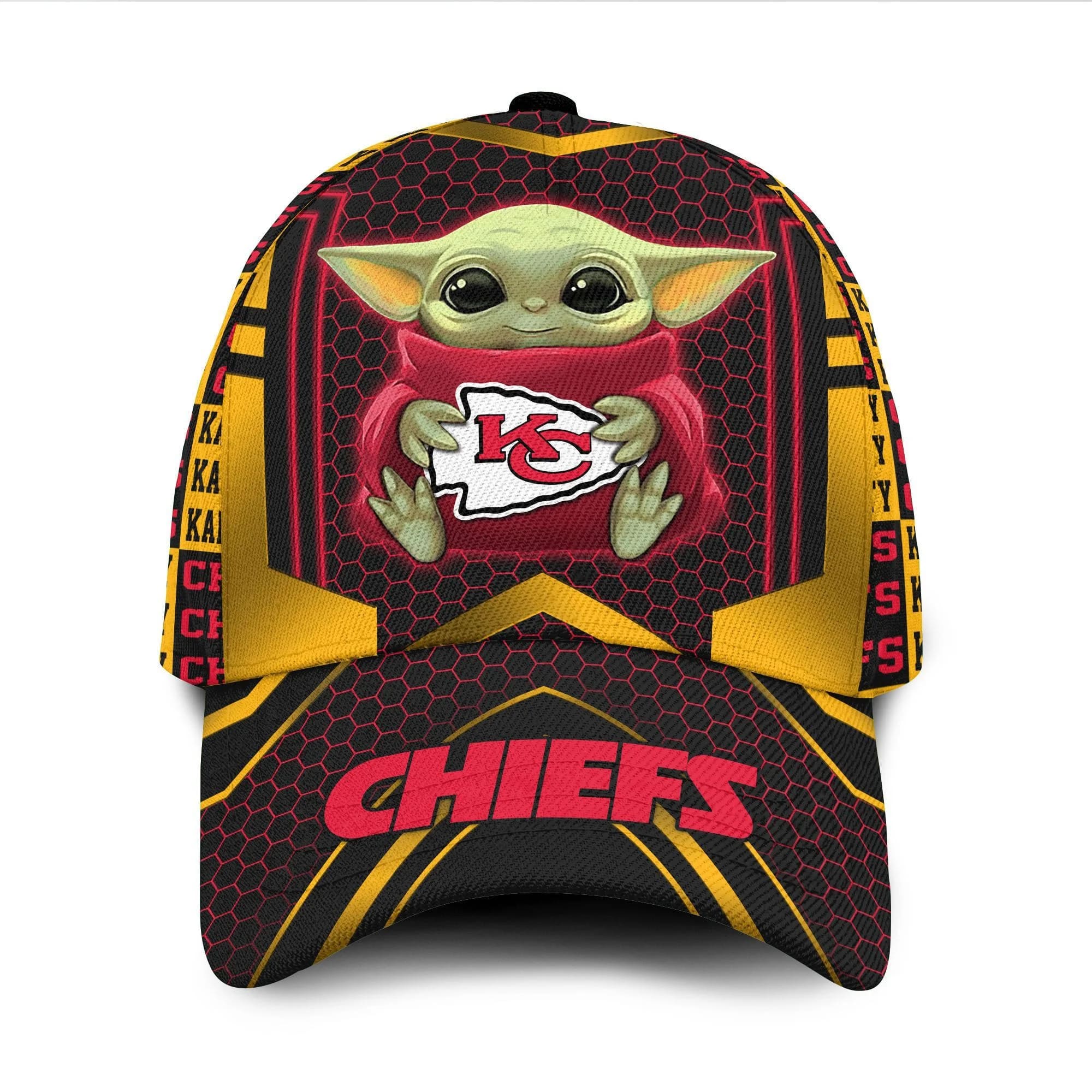 Kansas City Chiefs Baby Yoda All Over Print 3D Classic Cap