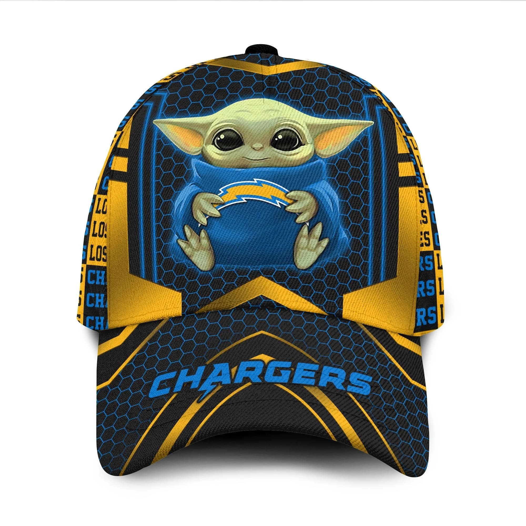 Los Angeles Chargers Baby Yoda All Over Print 3D Baseball Cap