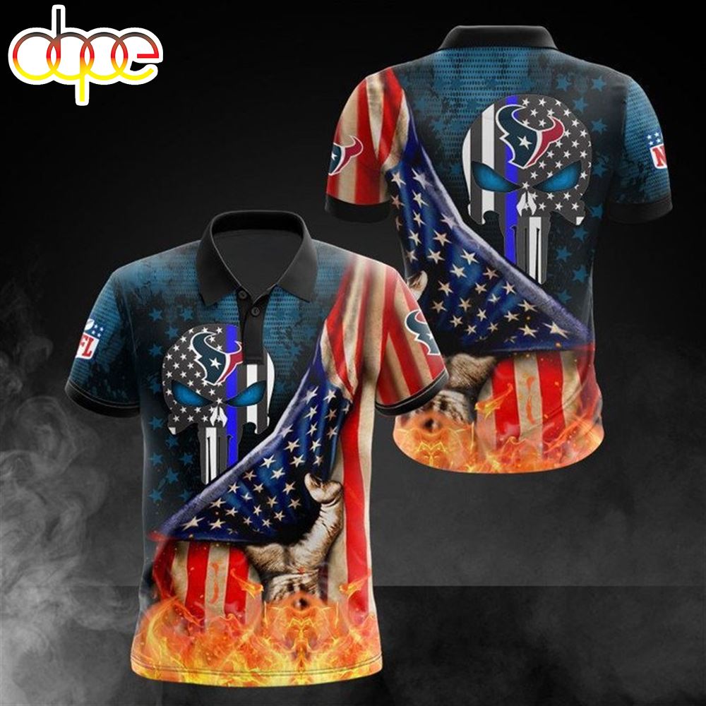 NFL Houston Texans American Flag Polo Shirt V2