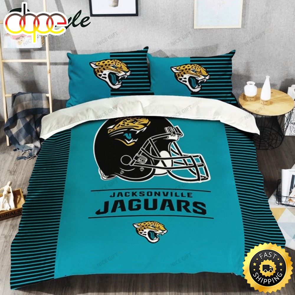 NFL Jacksonville Jaguars Helmet Teal Bedding Set