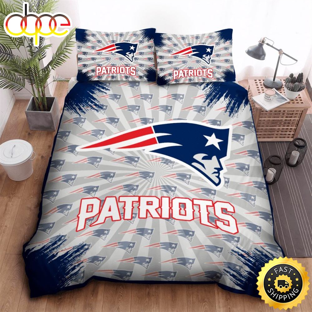 NFL New England Patriots Grey Navy Bedding Set