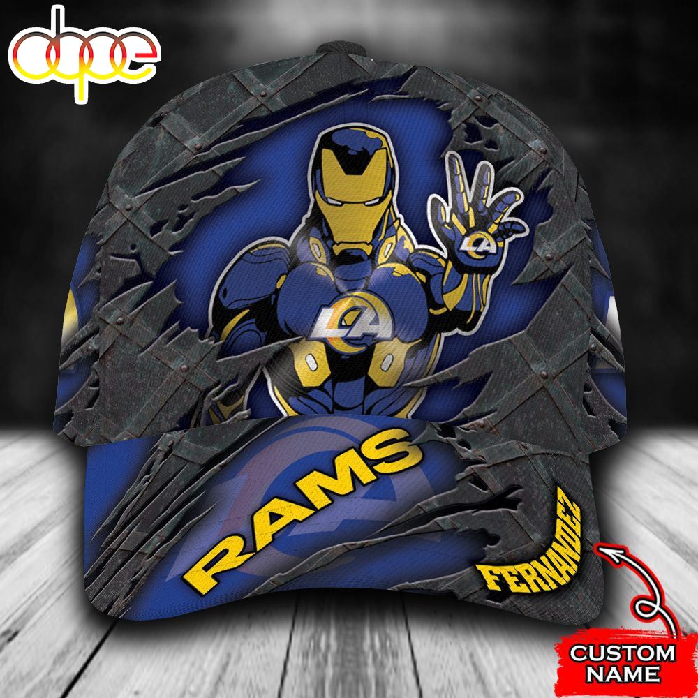 Personalized Los Angeles Rams Iron Man All Over Print 3D Classic Cap