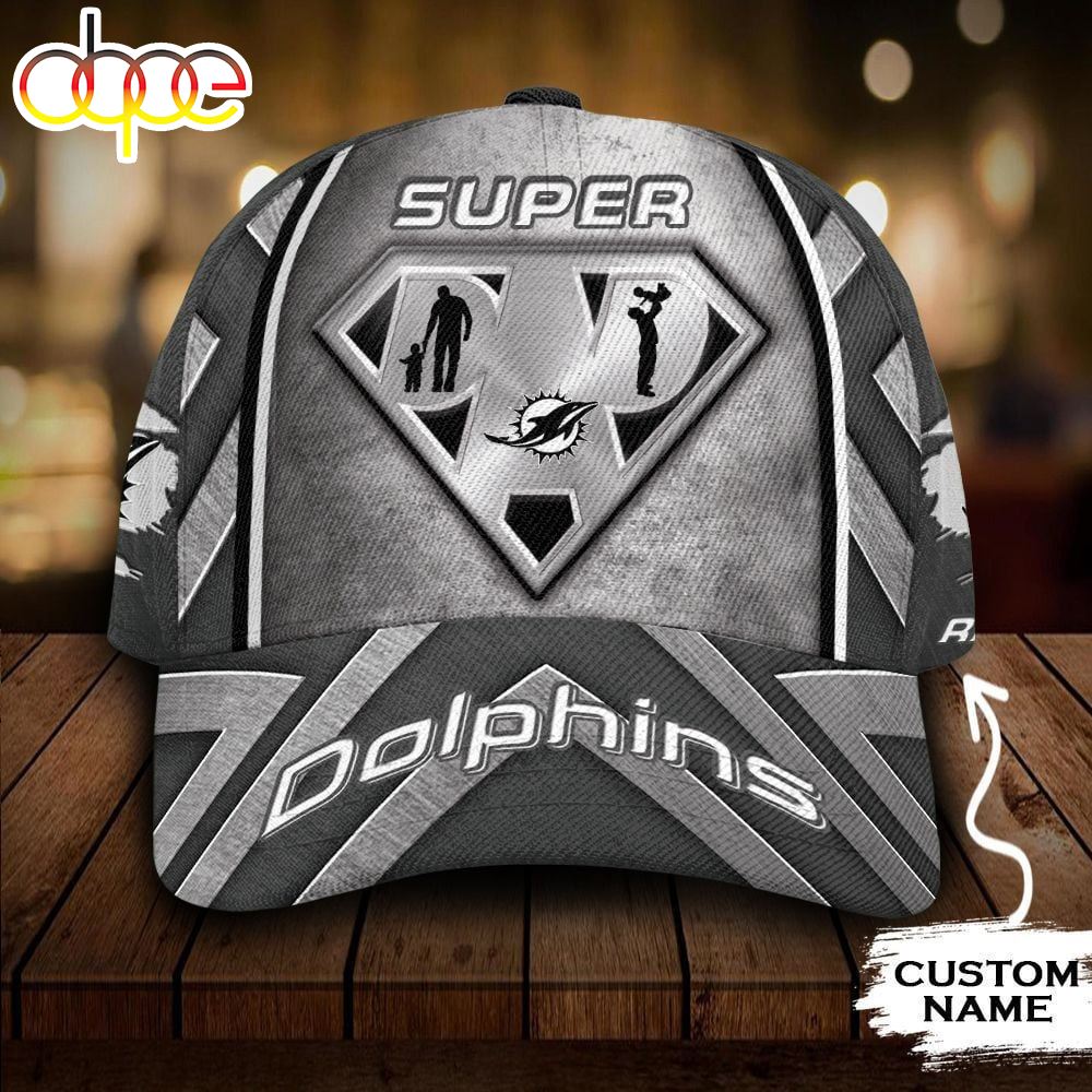 Personalized Miami Dolphins Superman Dad All Over Print 3D Classic Cap