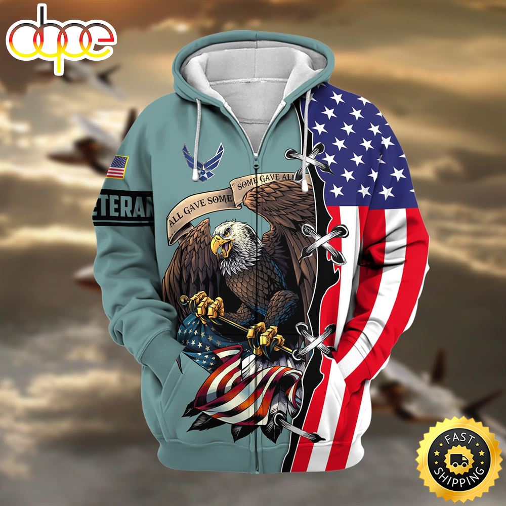 Premium US Veteran Zip Hoodie N