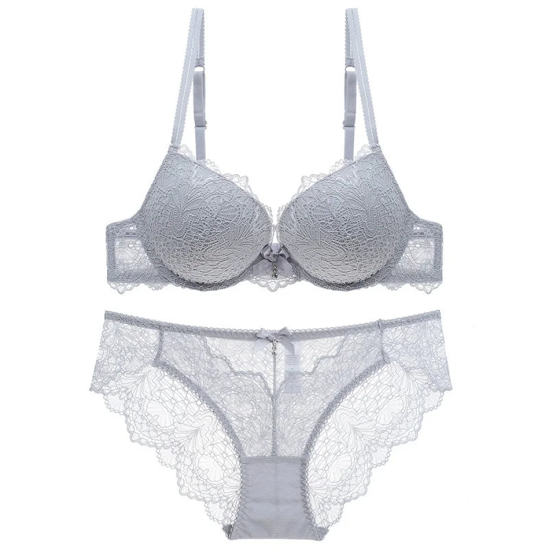 high quality sexy women bras and brief set push up A B C D E  cup lace comfortable wire summer lingerie underwear