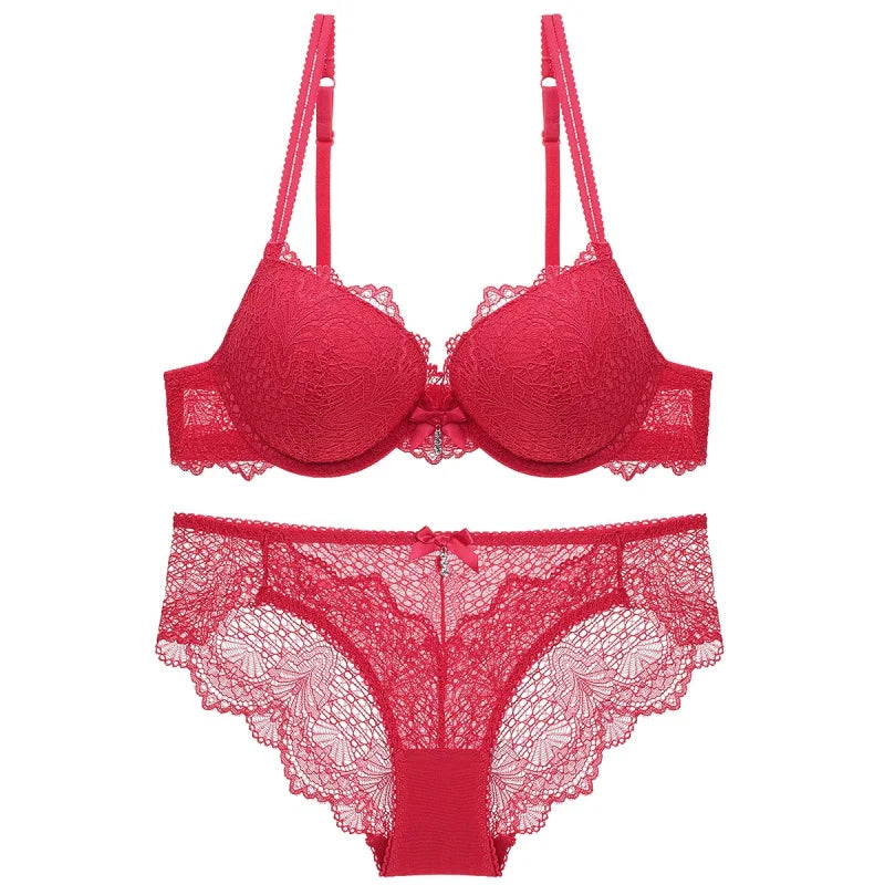 high quality sexy women bras and brief set push up A B C D E  cup lace comfortable wire summer lingerie underwear
