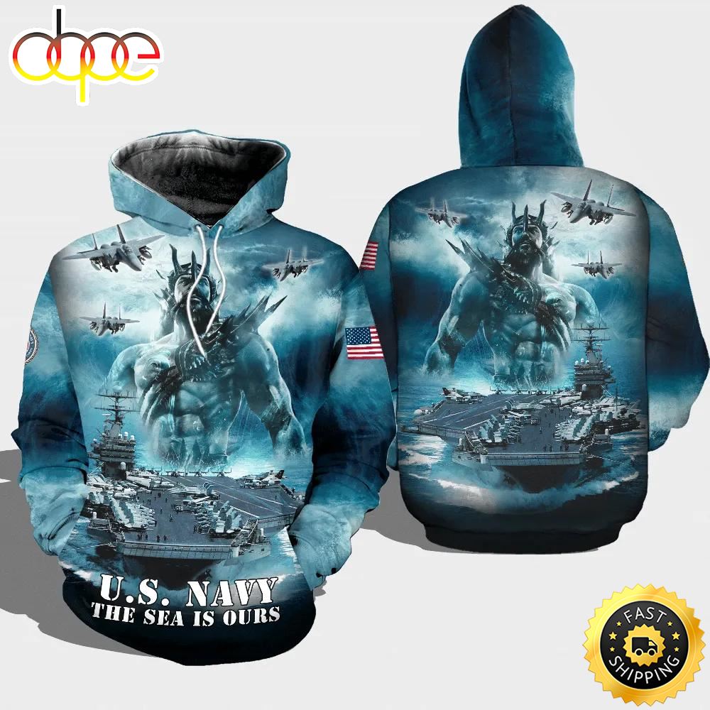 Veteran US Navy The Sea Ours Poseidon 3D Hoodie All Over Printed