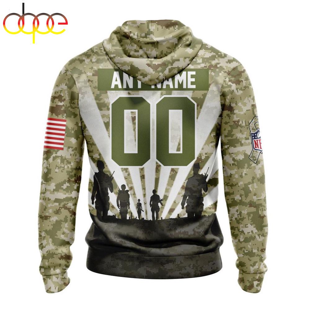 Custom Name And Number NFL Green Bay Packers Salute To Service Honor Veterans Hoodie