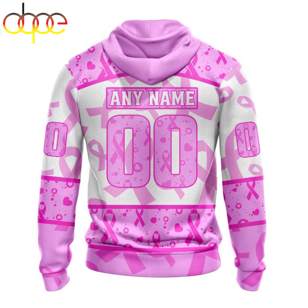 Custom Name And Number NHL Vancouver Canucks Pink October Breast Cancer Awareness 3D Hoodie