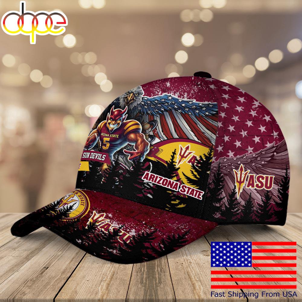 NCAA Arizona State Sun Devils Mascot Logo Custom Name Baseball Cap  For Fans