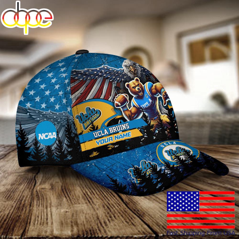 NCAA UCLA Bruins Mascot Logo Custom Name Baseball Cap  For Fans