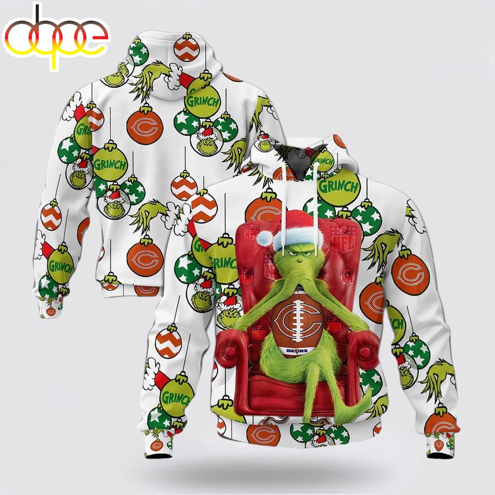 NFL Chicago Bears Grinch Christmas All Over Print Hoodie Shirt