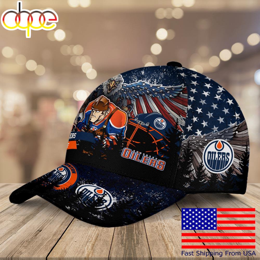 NHL Edmonton Oilers Mascot Logo Custom Name Baseball Cap